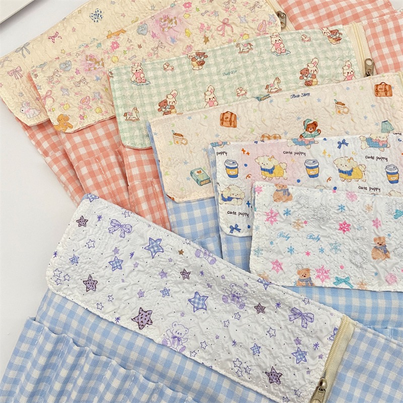 Tech Accessories Travel Bag - Cute Cartoon Embossed Pencil Roll Bag